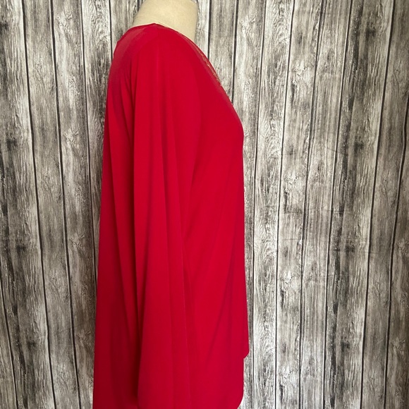 CARMEN MARC VALVO Womens Top Size 0X Red V Neck - Picture 4 of 6